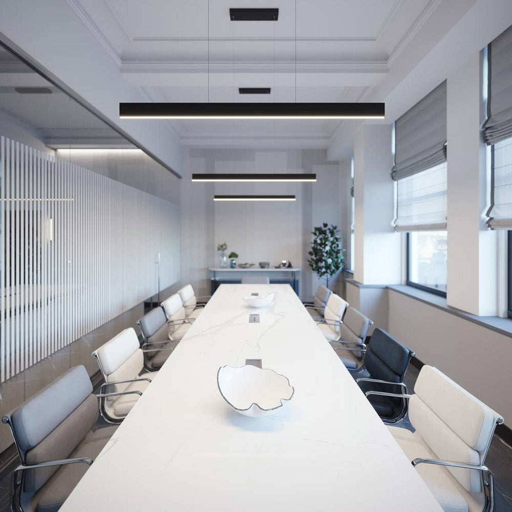 Suspension LED linéaire minimaliste en aluminium et diffuseur acrylique