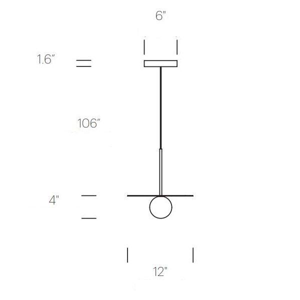 Suspension LED contemporaine "Warm Dim" à disque en verre et aluminium