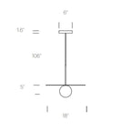 Suspension LED contemporaine "Warm Dim" à disque en verre et aluminium