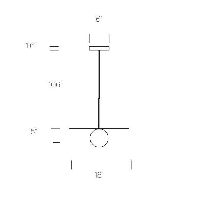 Suspension LED contemporaine "Warm Dim" à disque en verre et aluminium
