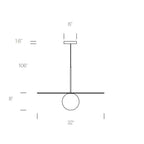 Suspension LED contemporaine "Warm Dim" à disque en verre et aluminium