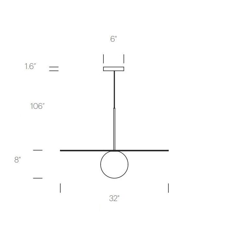 Suspension LED contemporaine "Warm Dim" à disque en verre et aluminium