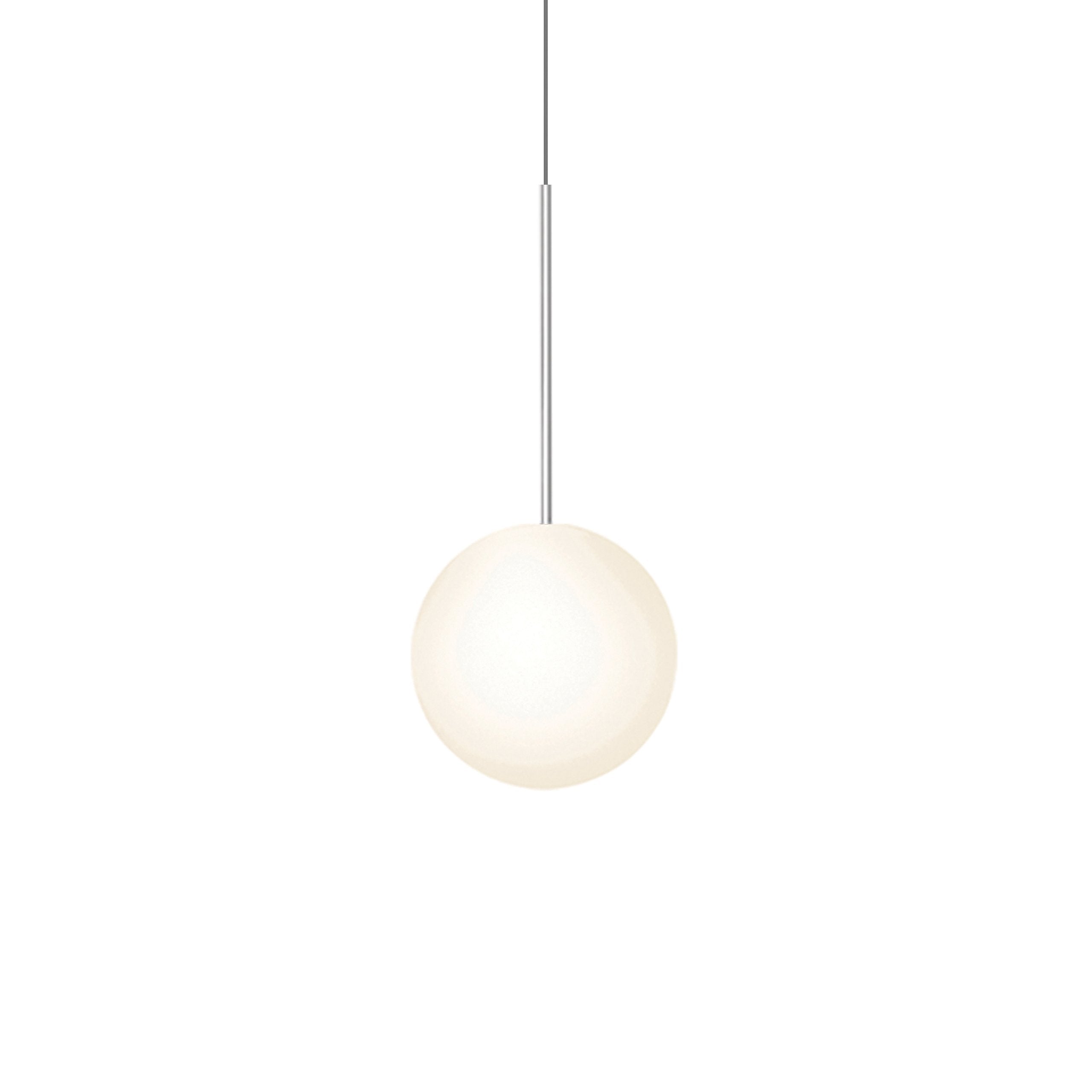 Suspension LED minimaliste, chaude et discrète, sphère en acier, verre et aluminium