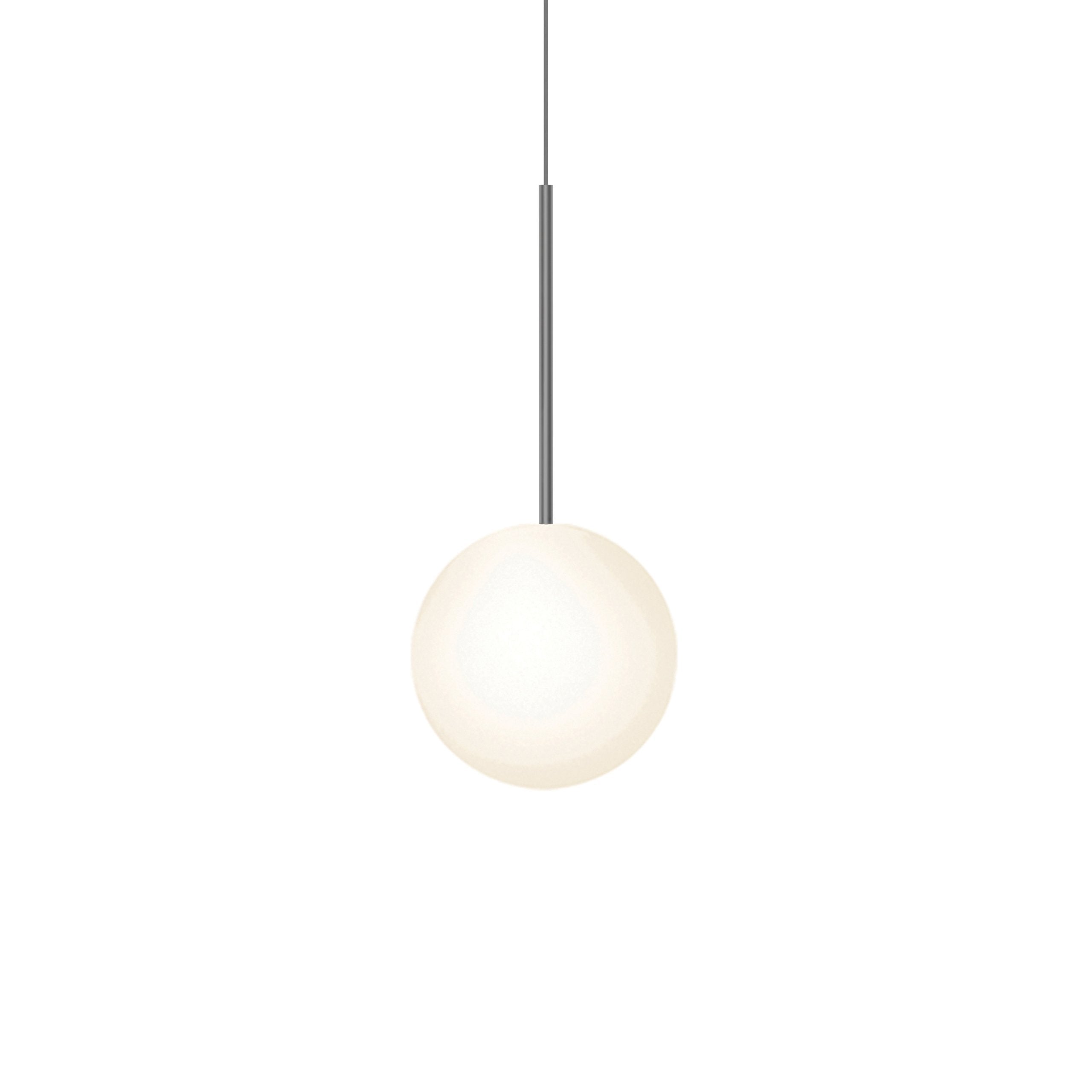 Suspension LED minimaliste, chaude et discrète, sphère en acier, verre et aluminium