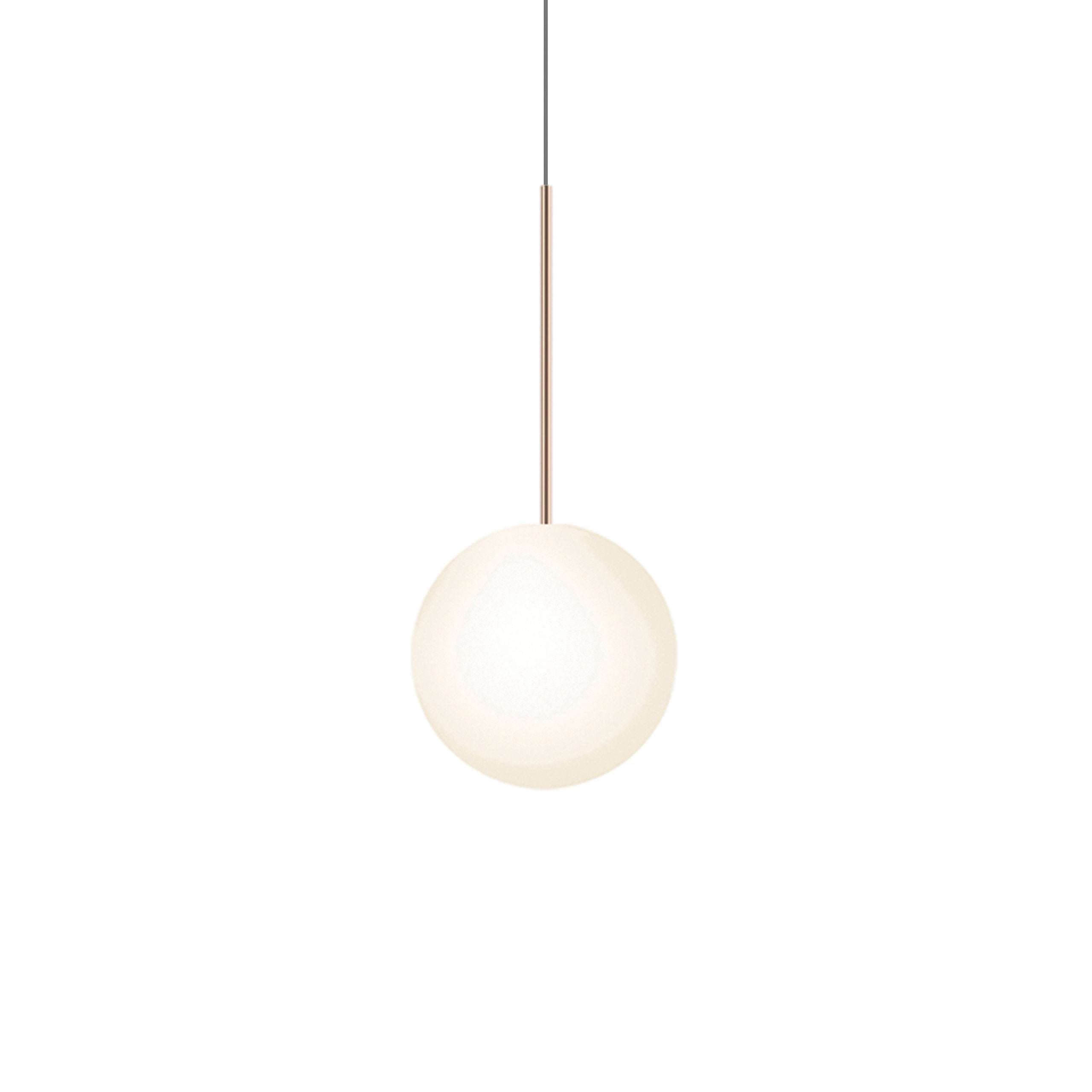 Suspension LED minimaliste, chaude et discrète, sphère en acier, verre et aluminium