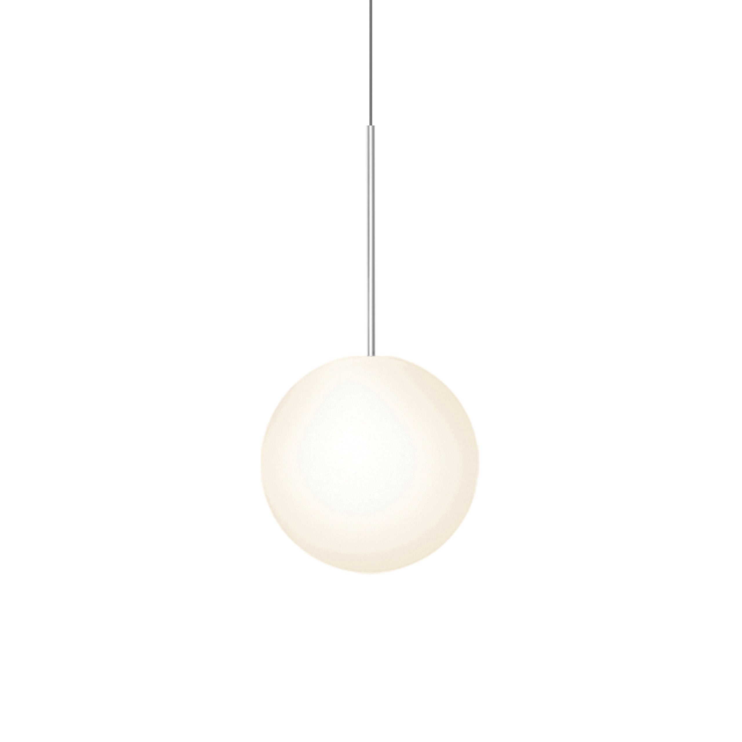 Suspension LED minimaliste, chaude et discrète, sphère en acier, verre et aluminium