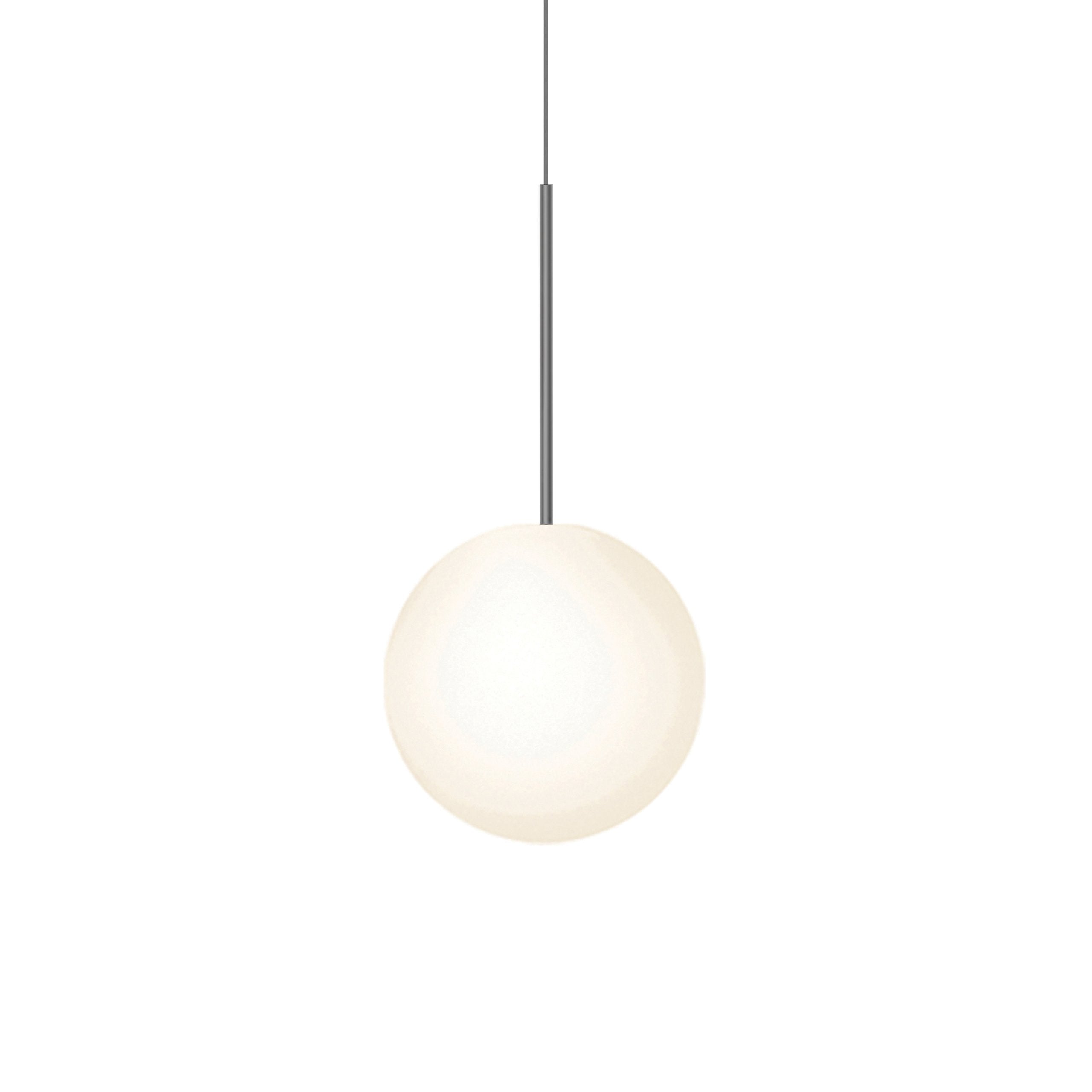 Suspension LED minimaliste, chaude et discrète, sphère en acier, verre et aluminium