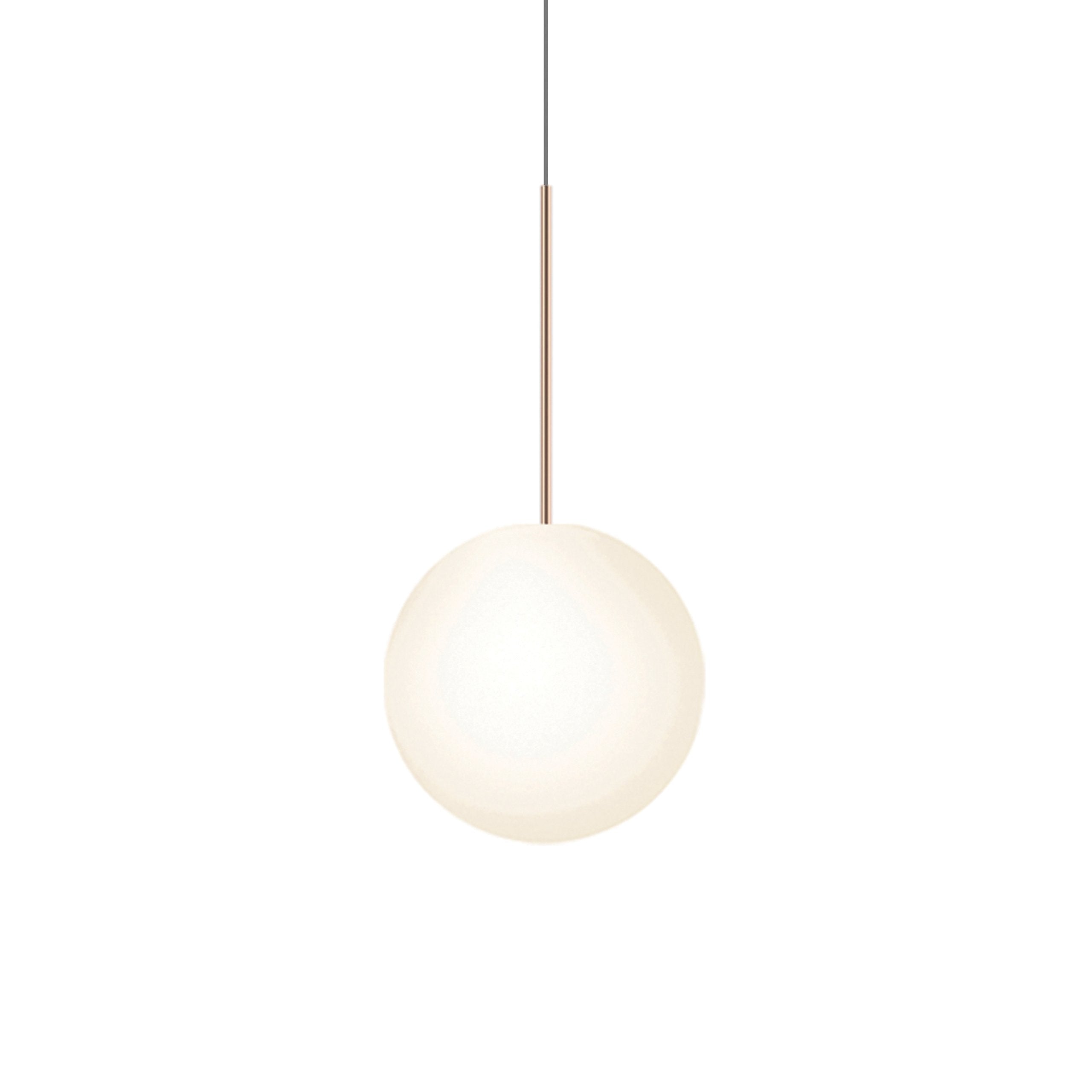 Suspension LED minimaliste, chaude et discrète, sphère en acier, verre et aluminium