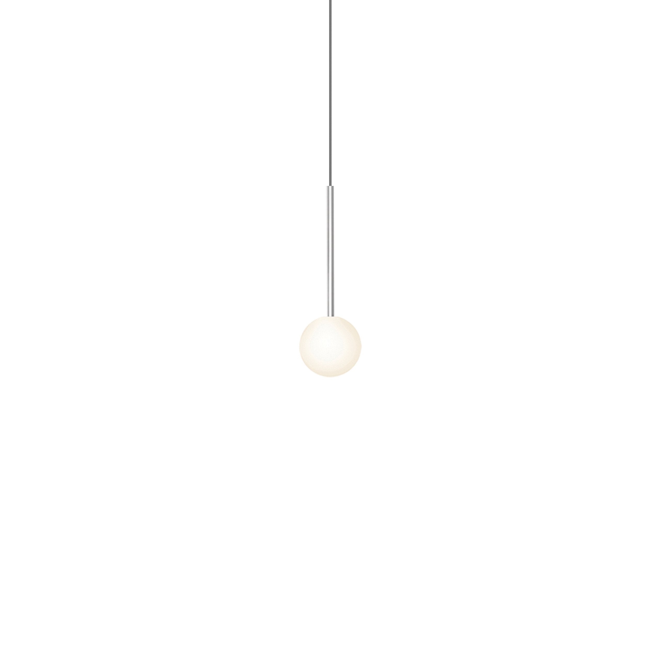 Suspension LED minimaliste, chaude et discrète, sphère en acier, verre et aluminium