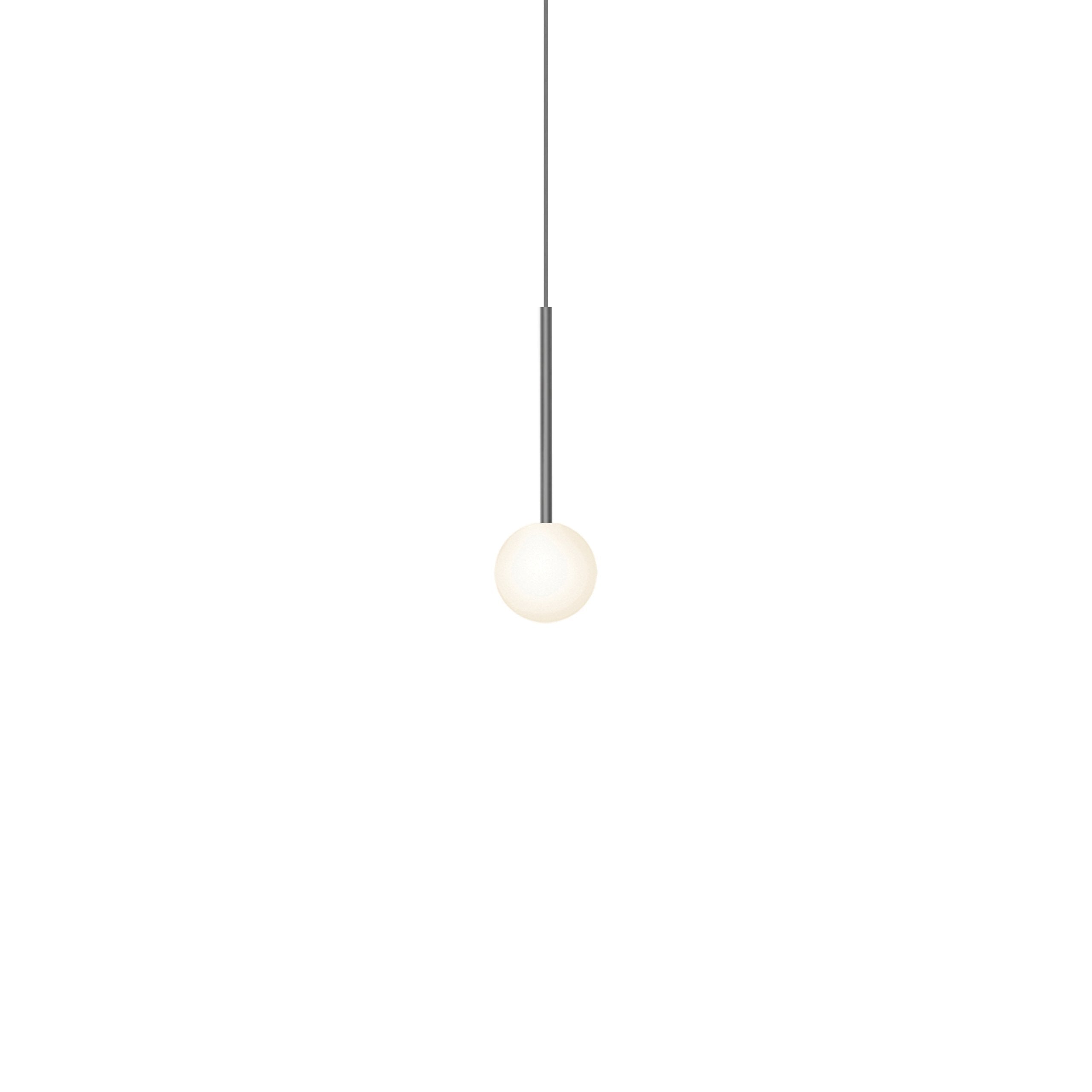 Suspension LED minimaliste, chaude et discrète, sphère en acier, verre et aluminium