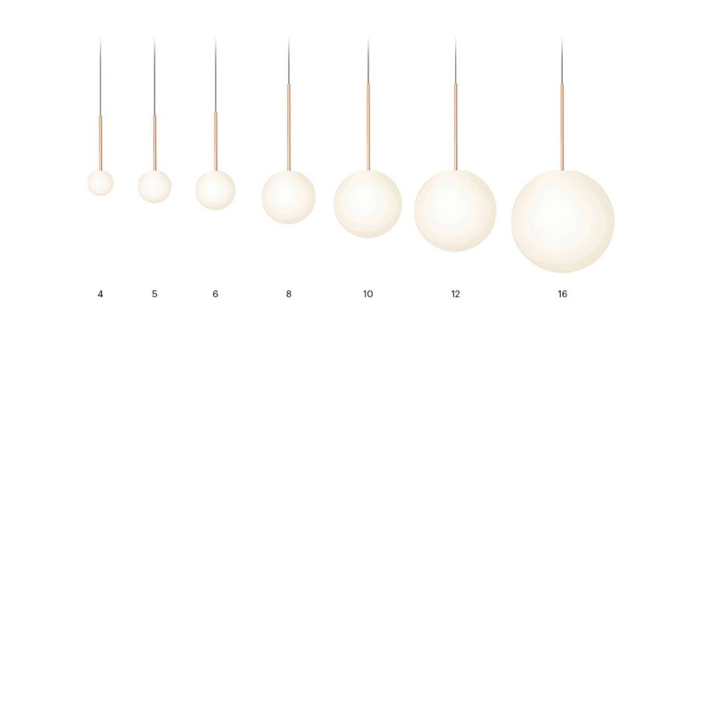 Suspension LED minimaliste, chaude et discrète, sphère en acier, verre et aluminium