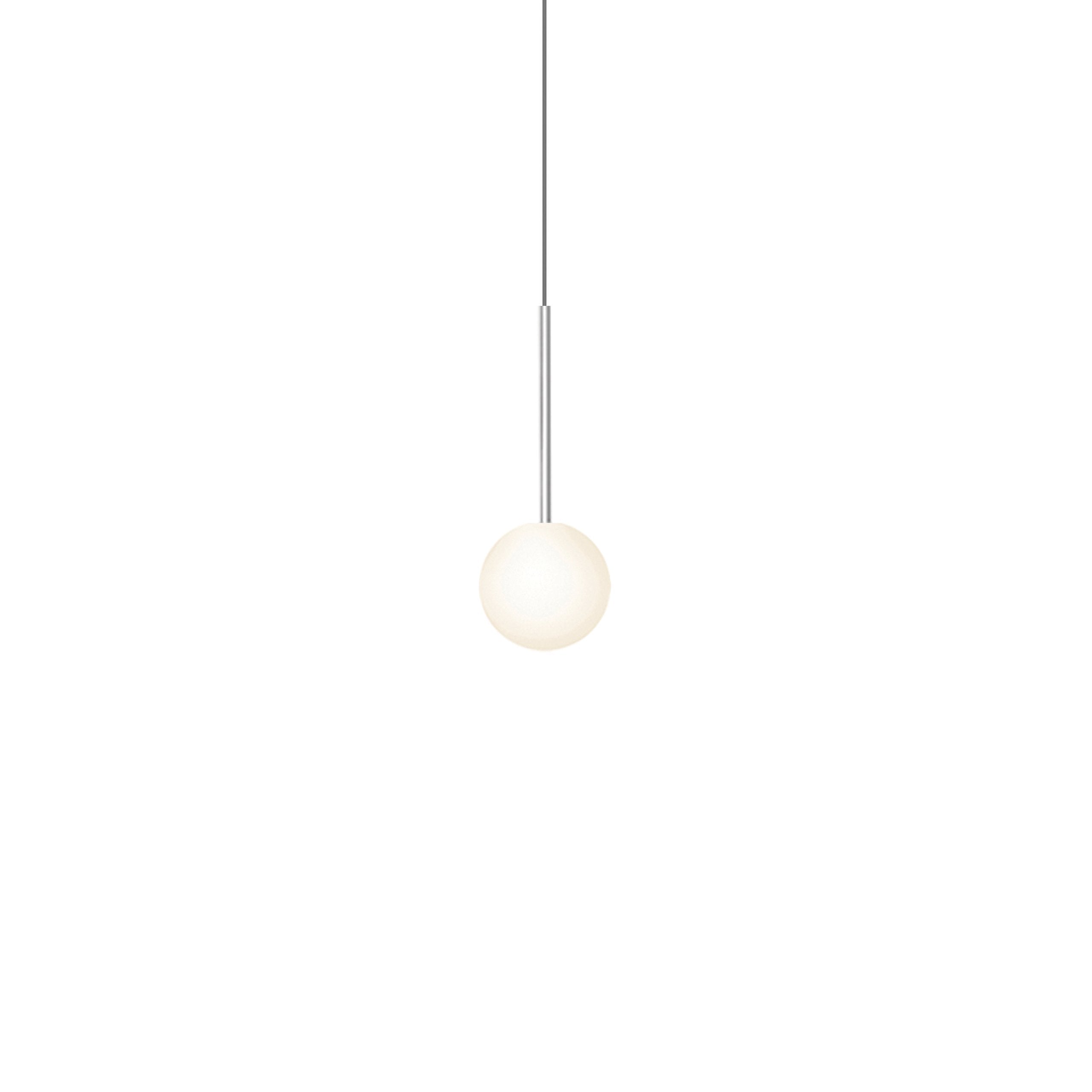 Suspension LED minimaliste, chaude et discrète, sphère en acier, verre et aluminium