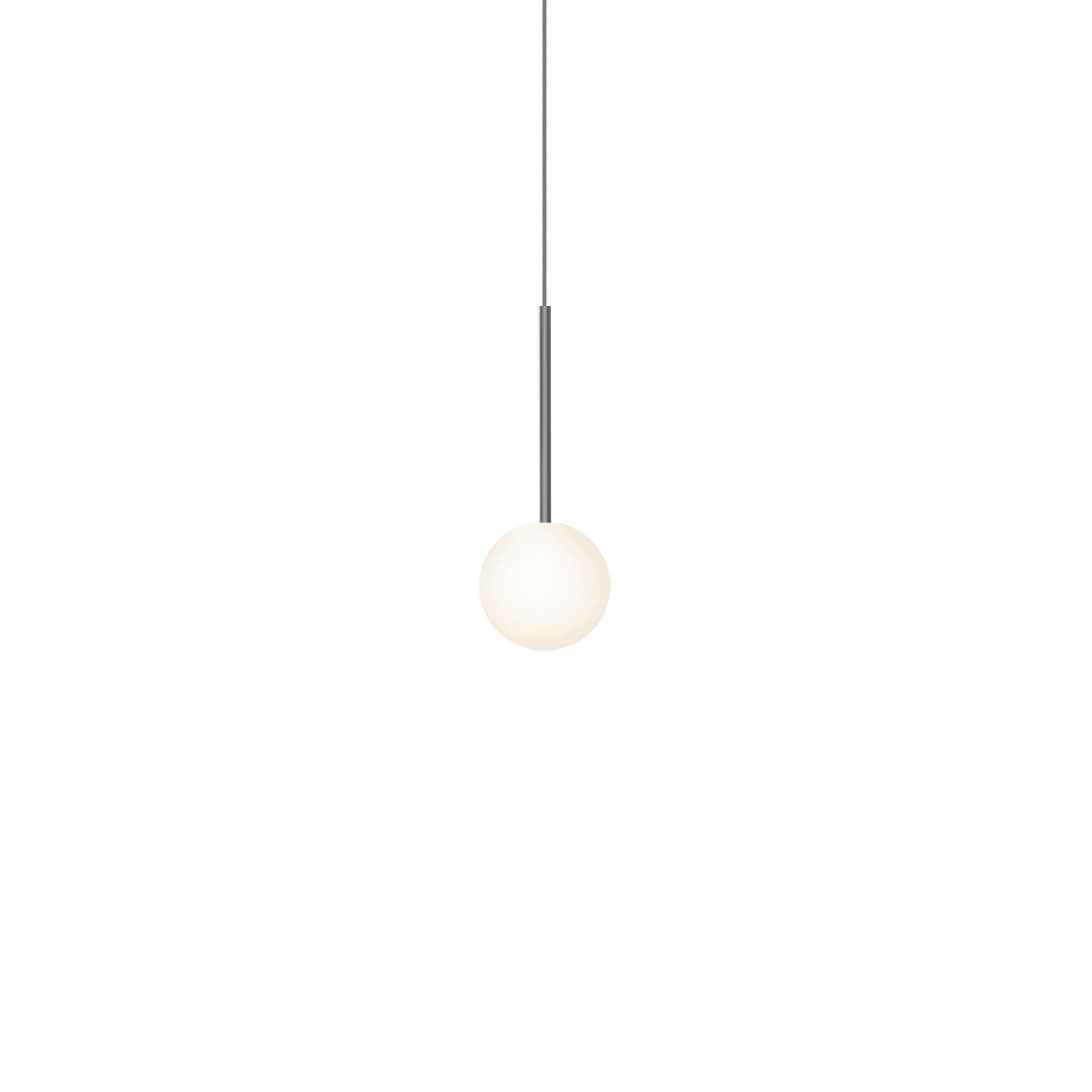 Suspension LED minimaliste, chaude et discrète, sphère en acier, verre et aluminium