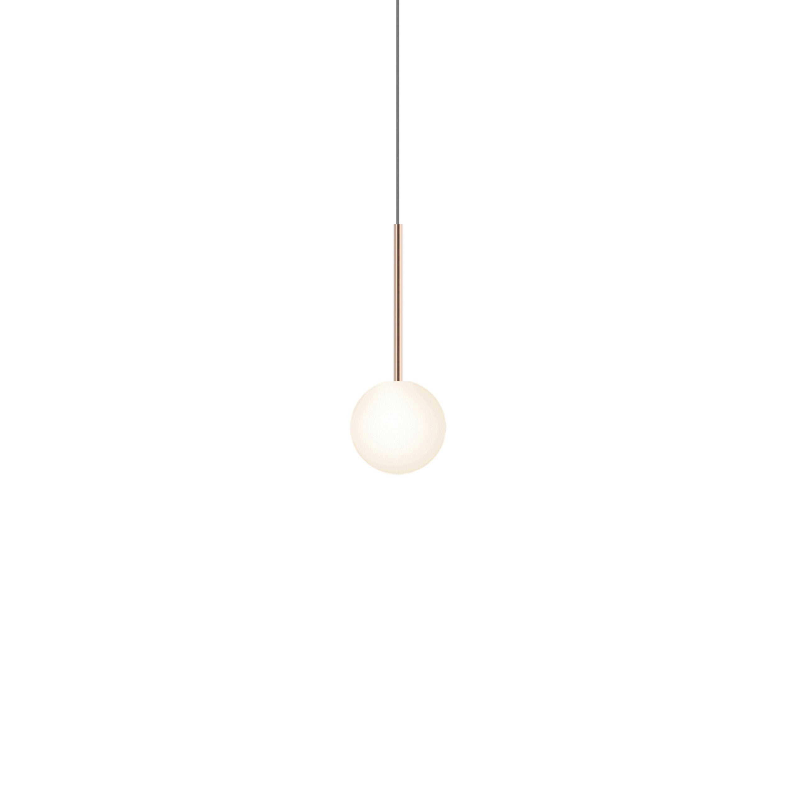 Suspension LED minimaliste, chaude et discrète, sphère en acier, verre et aluminium