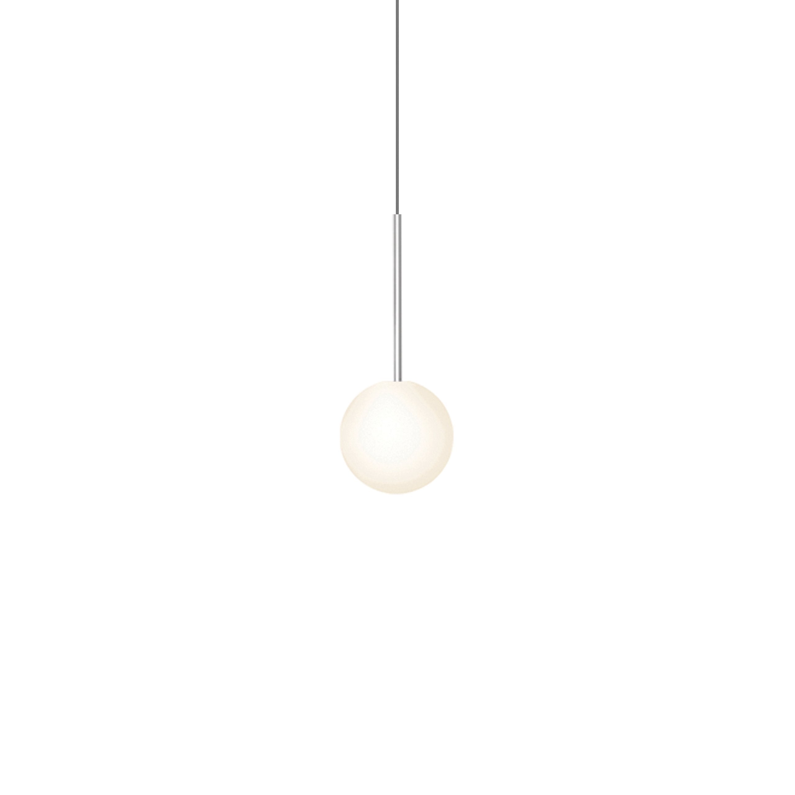 Suspension LED minimaliste, chaude et discrète, sphère en acier, verre et aluminium