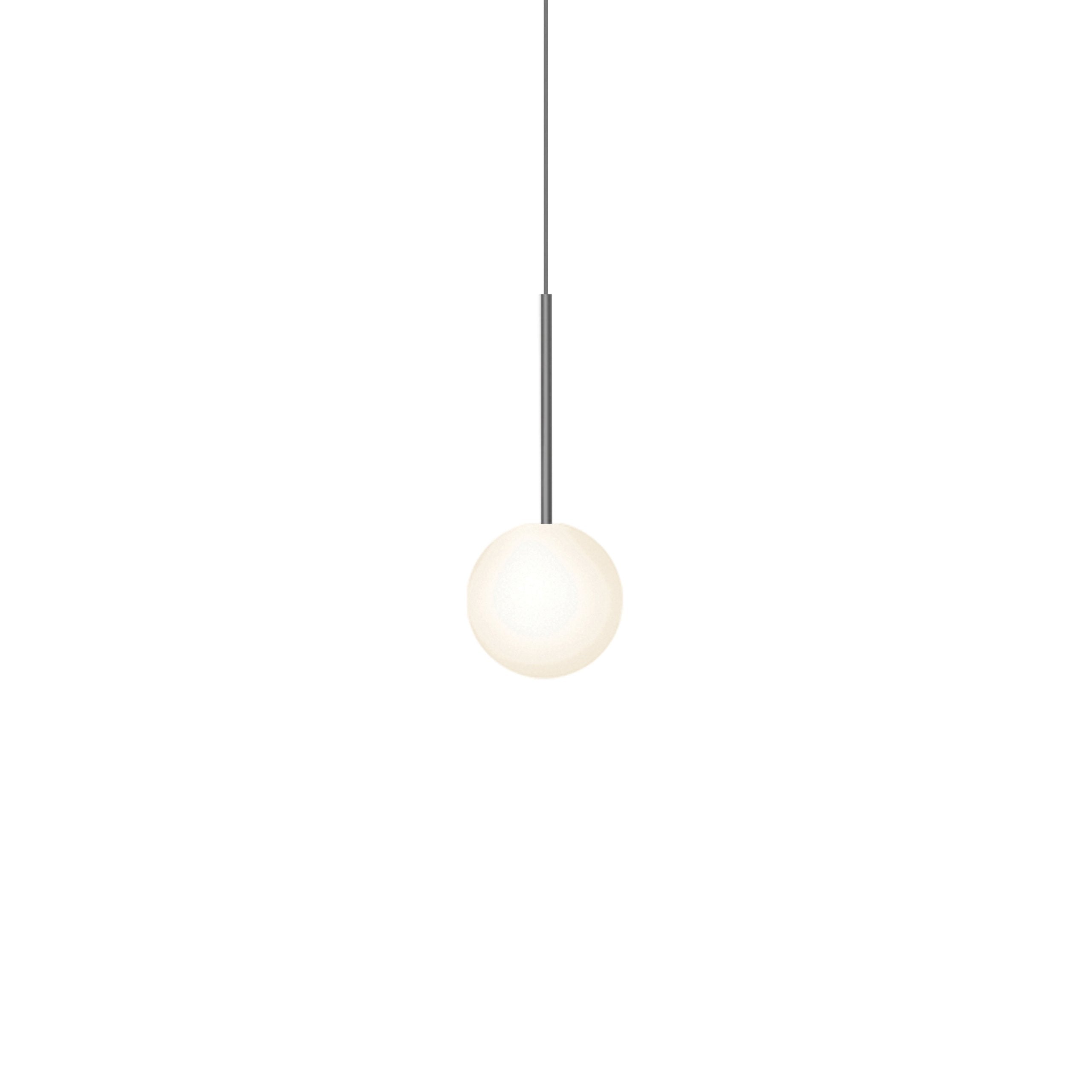 Suspension LED minimaliste, chaude et discrète, sphère en acier, verre et aluminium