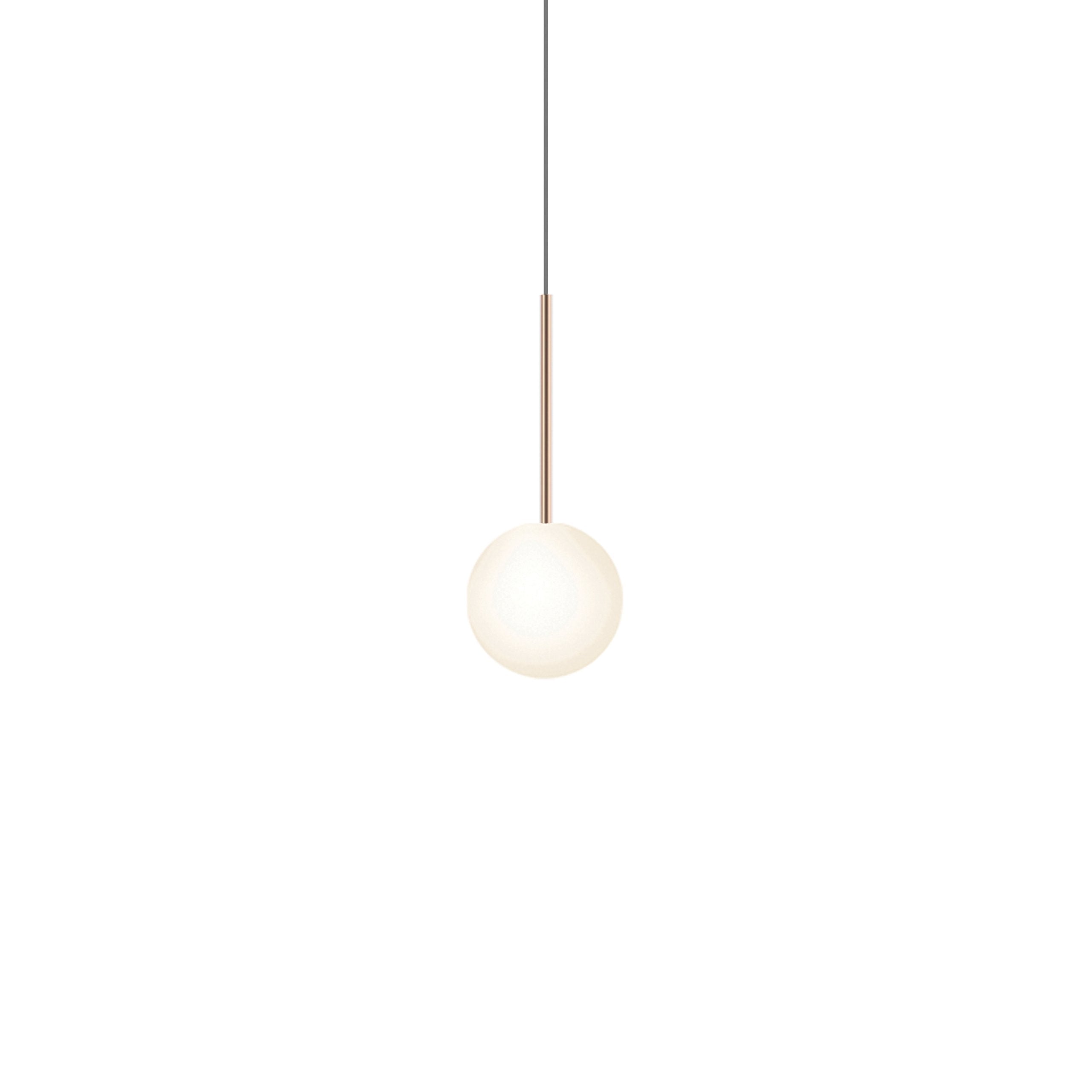 Suspension LED minimaliste, chaude et discrète, sphère en acier, verre et aluminium