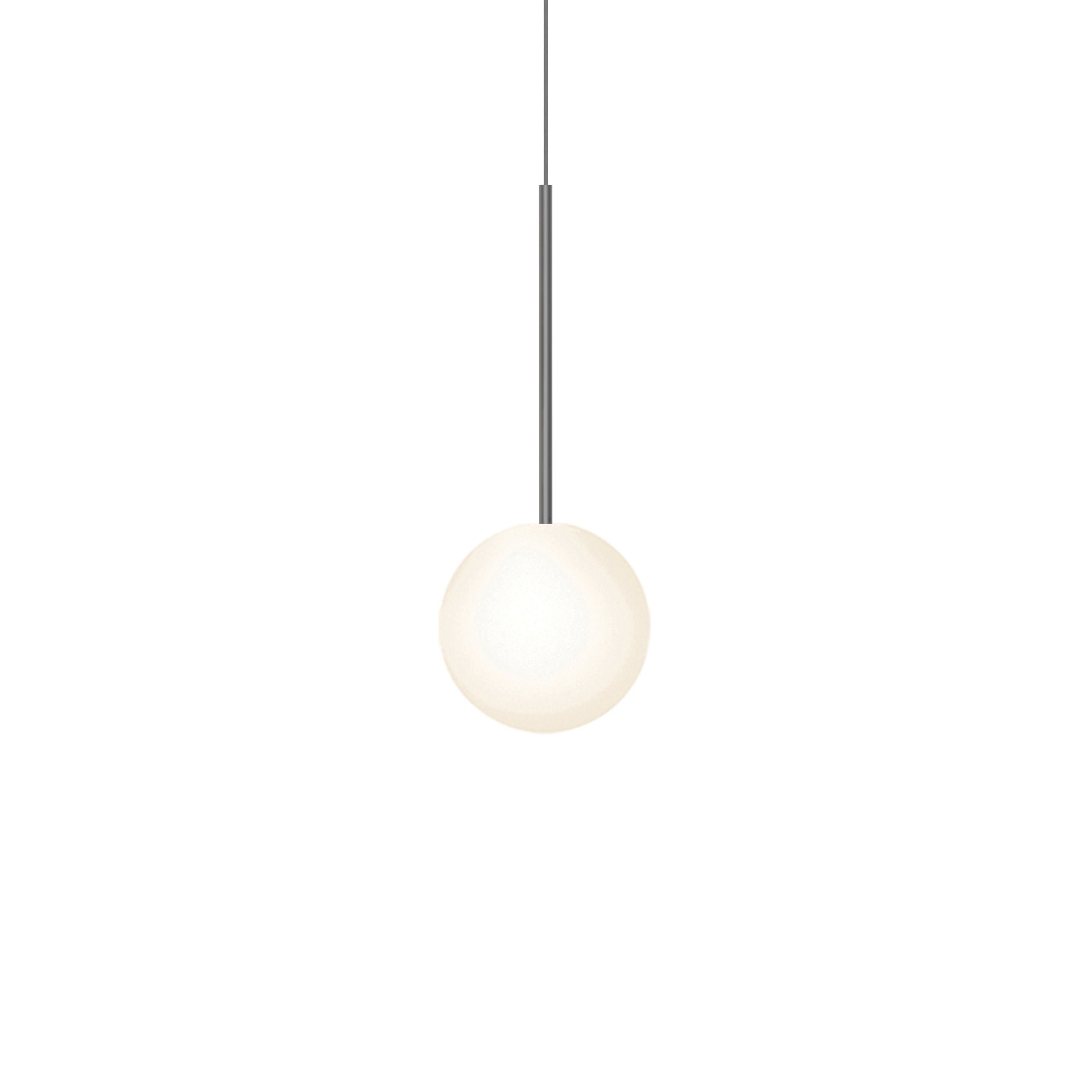 Suspension LED minimaliste, chaude et discrète, sphère en acier, verre et aluminium