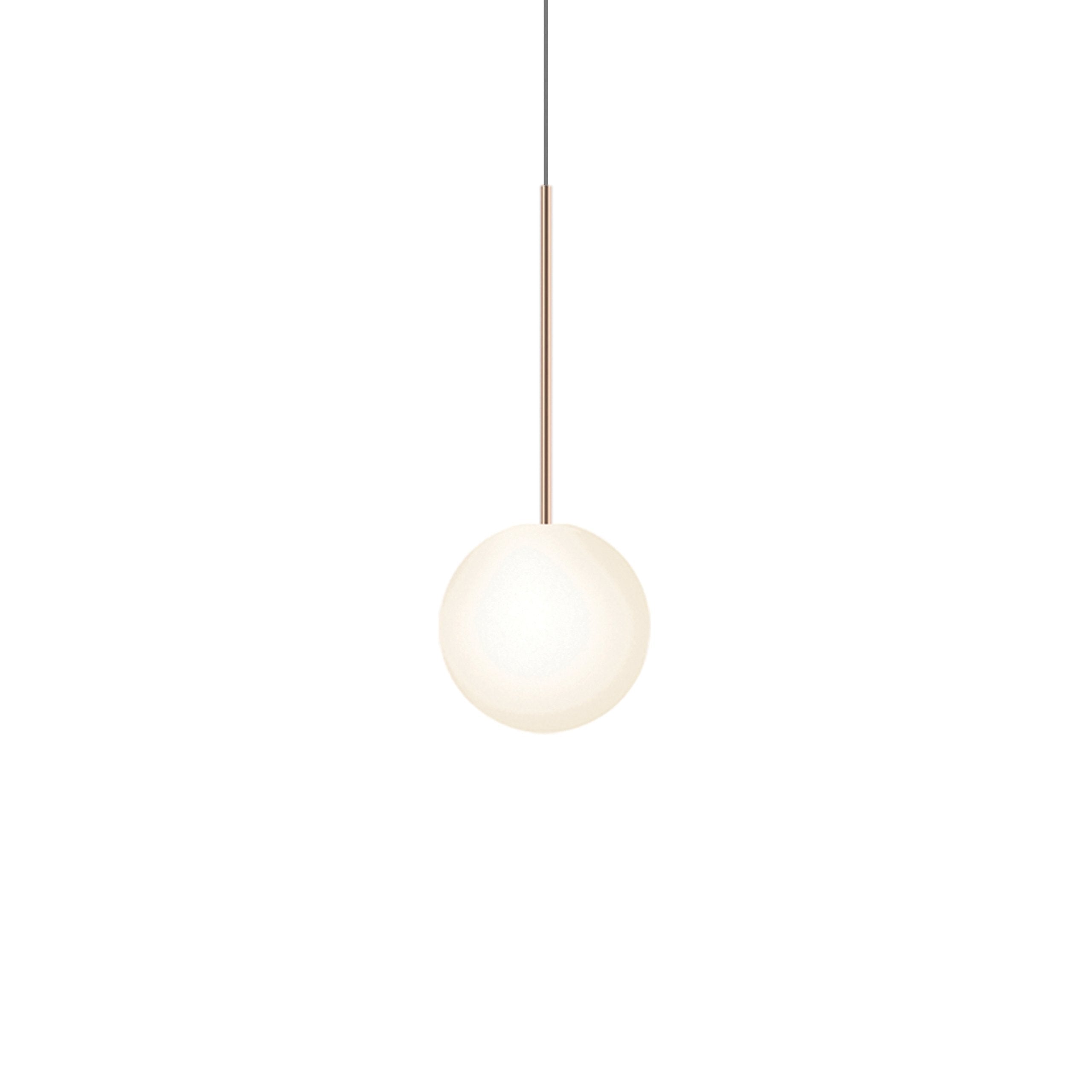 Suspension LED minimaliste, chaude et discrète, sphère en acier, verre et aluminium