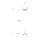 Suspension LED minimaliste, chaude et discrète, sphère en acier, verre et aluminium