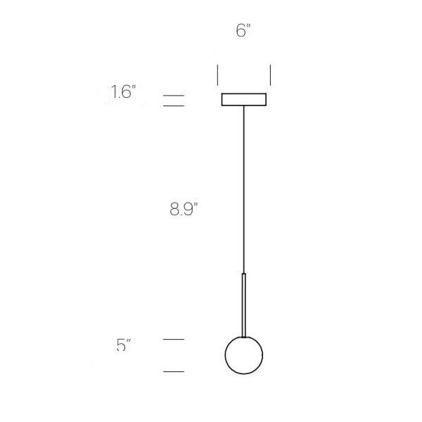 Suspension LED minimaliste, chaude et discrète, sphère en acier, verre et aluminium