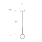 Suspension LED minimaliste, chaude et discrète, sphère en acier, verre et aluminium