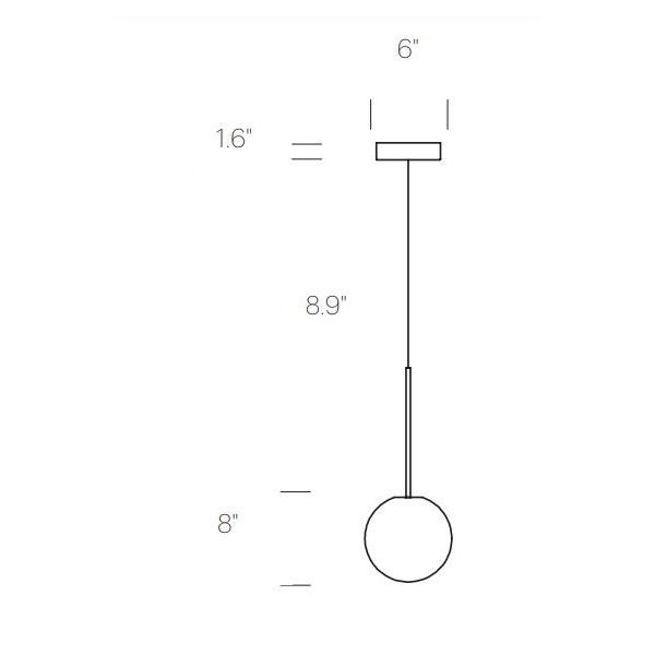 Suspension LED minimaliste, chaude et discrète, sphère en acier, verre et aluminium