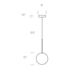 Suspension LED minimaliste, chaude et discrète, sphère en acier, verre et aluminium