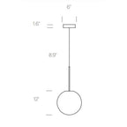 Suspension LED minimaliste, chaude et discrète, sphère en acier, verre et aluminium