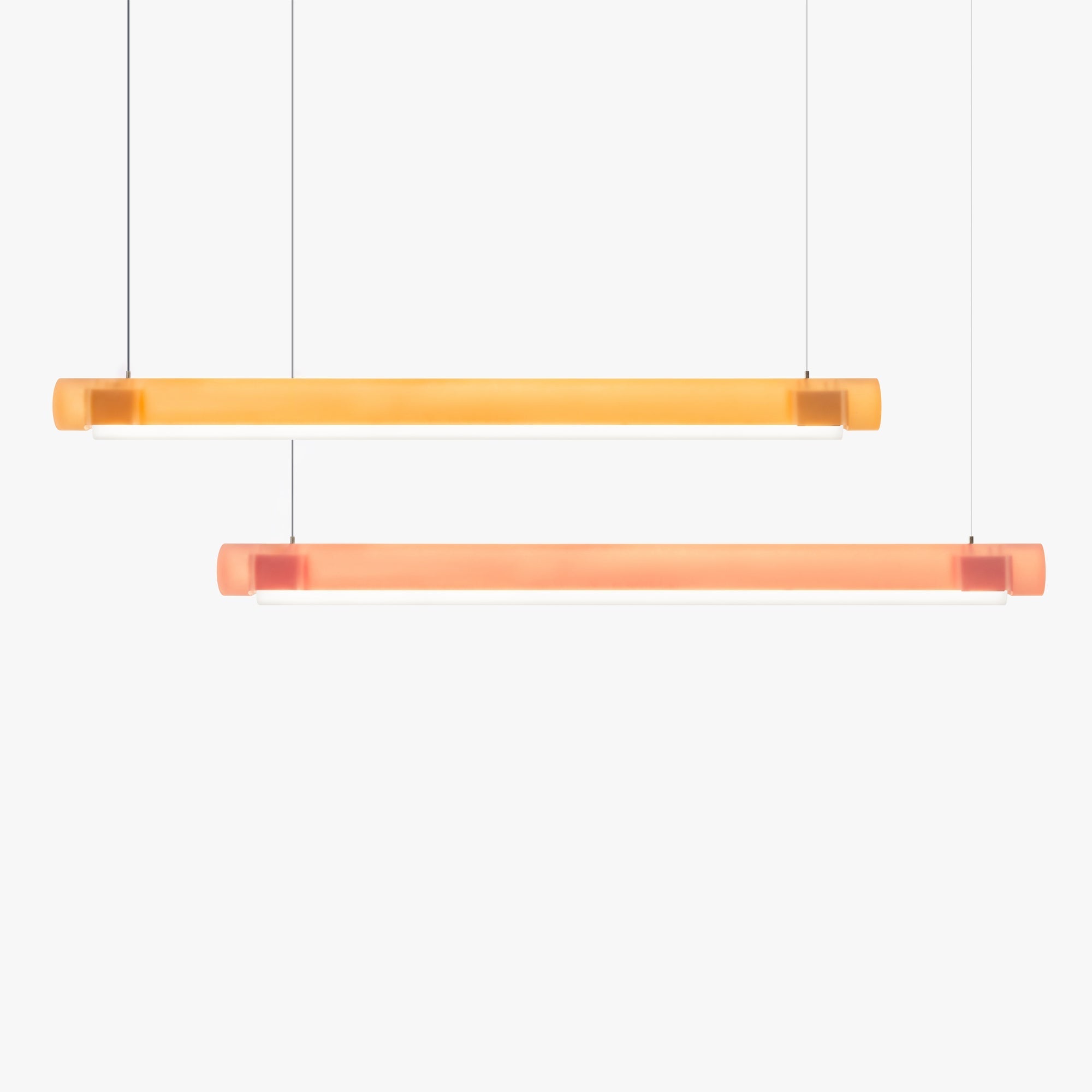 Suspension linéaire LED en acrylique teinté