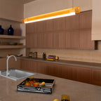 Suspension linéaire LED en acrylique teinté