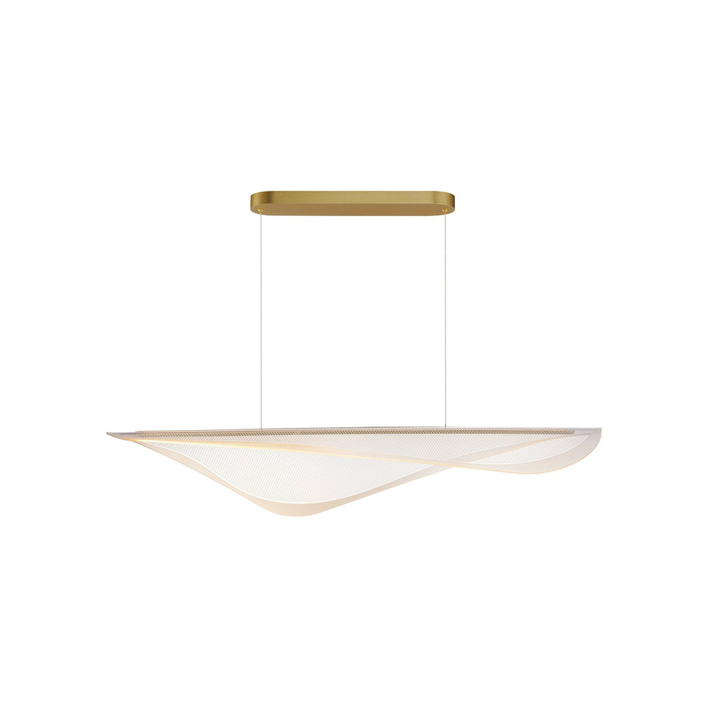 Suspension linéaire LED inspirée de la raie manta en acrylique plié