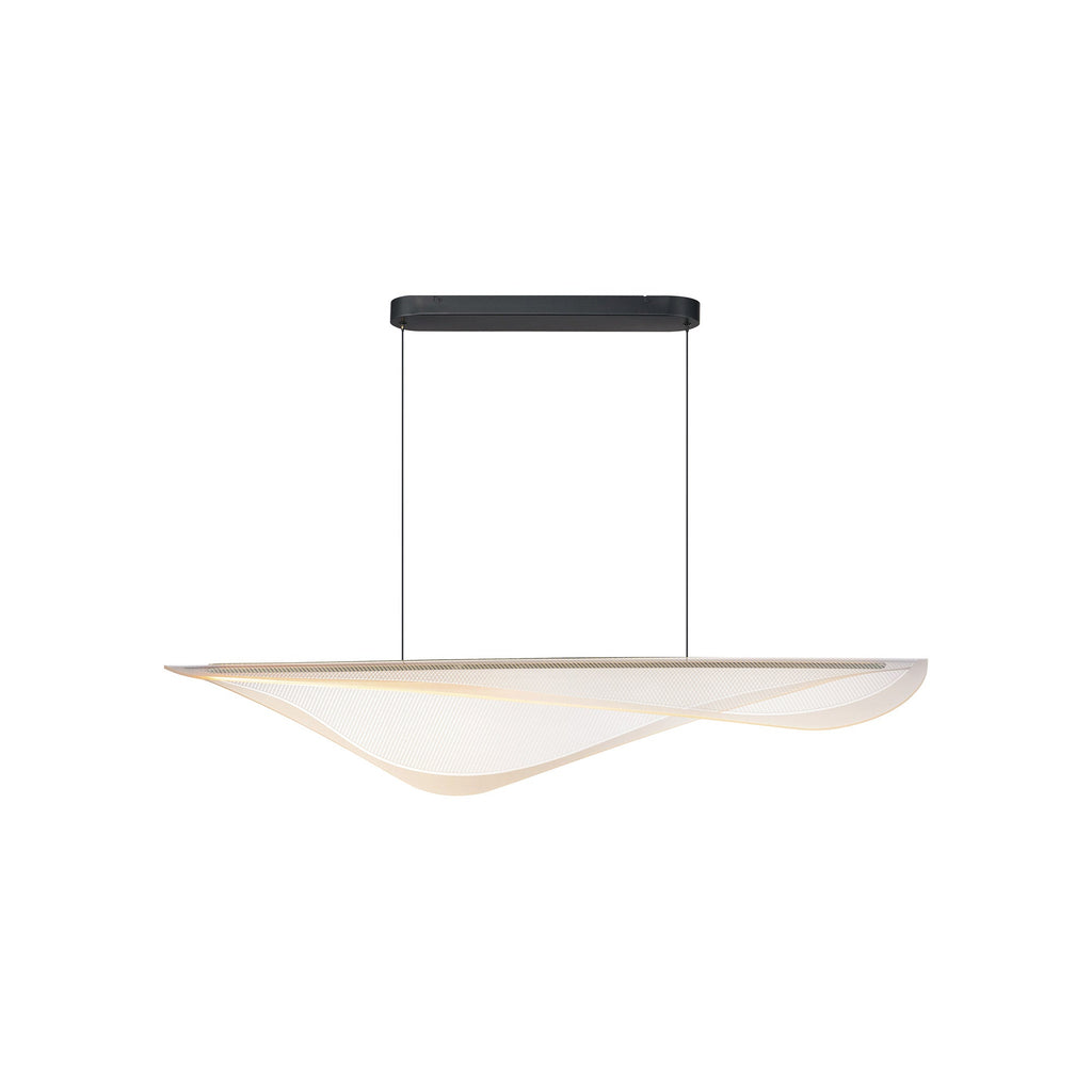 Suspension linéaire LED inspirée de la raie manta en acrylique plié