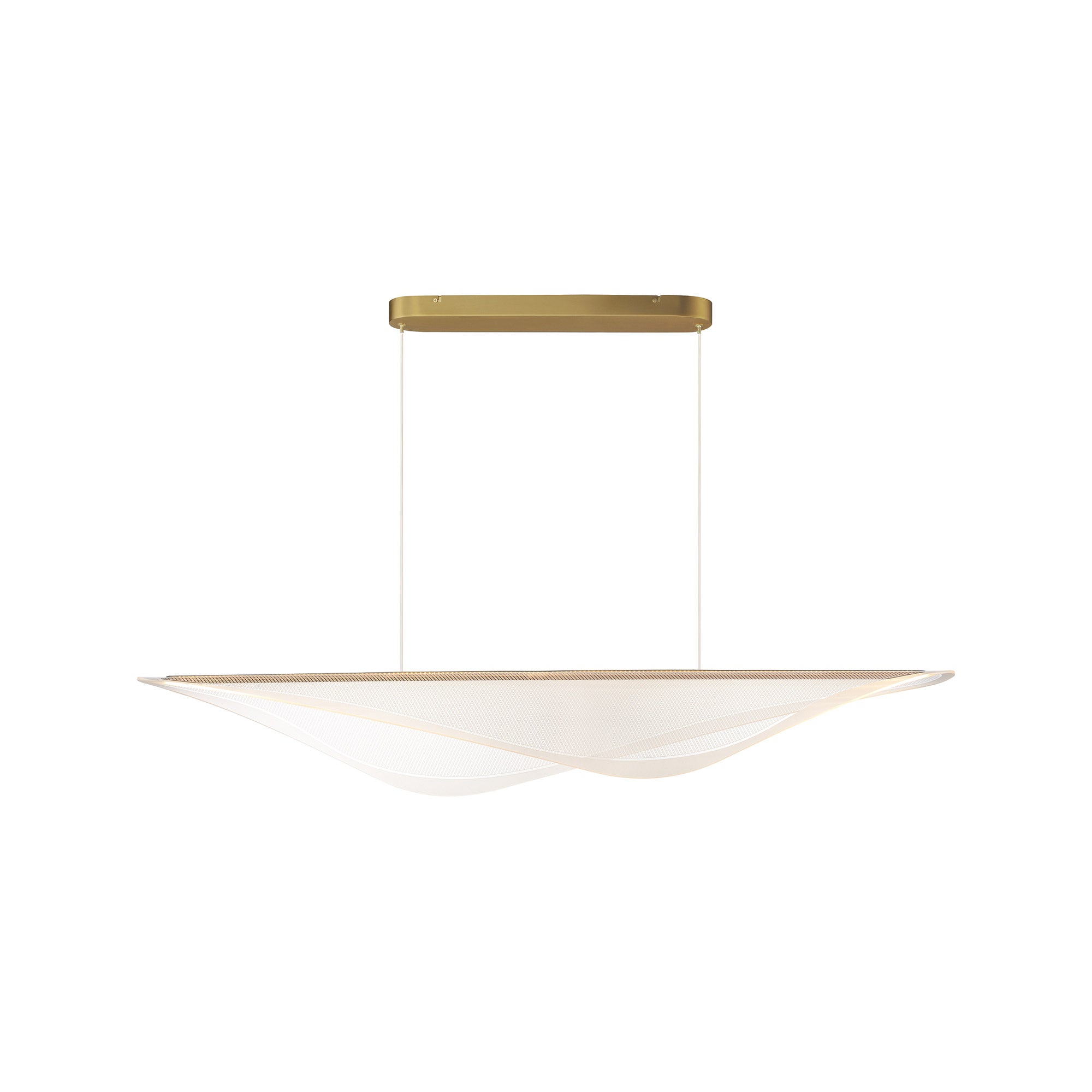 Suspension linéaire LED inspirée de la raie manta en acrylique plié