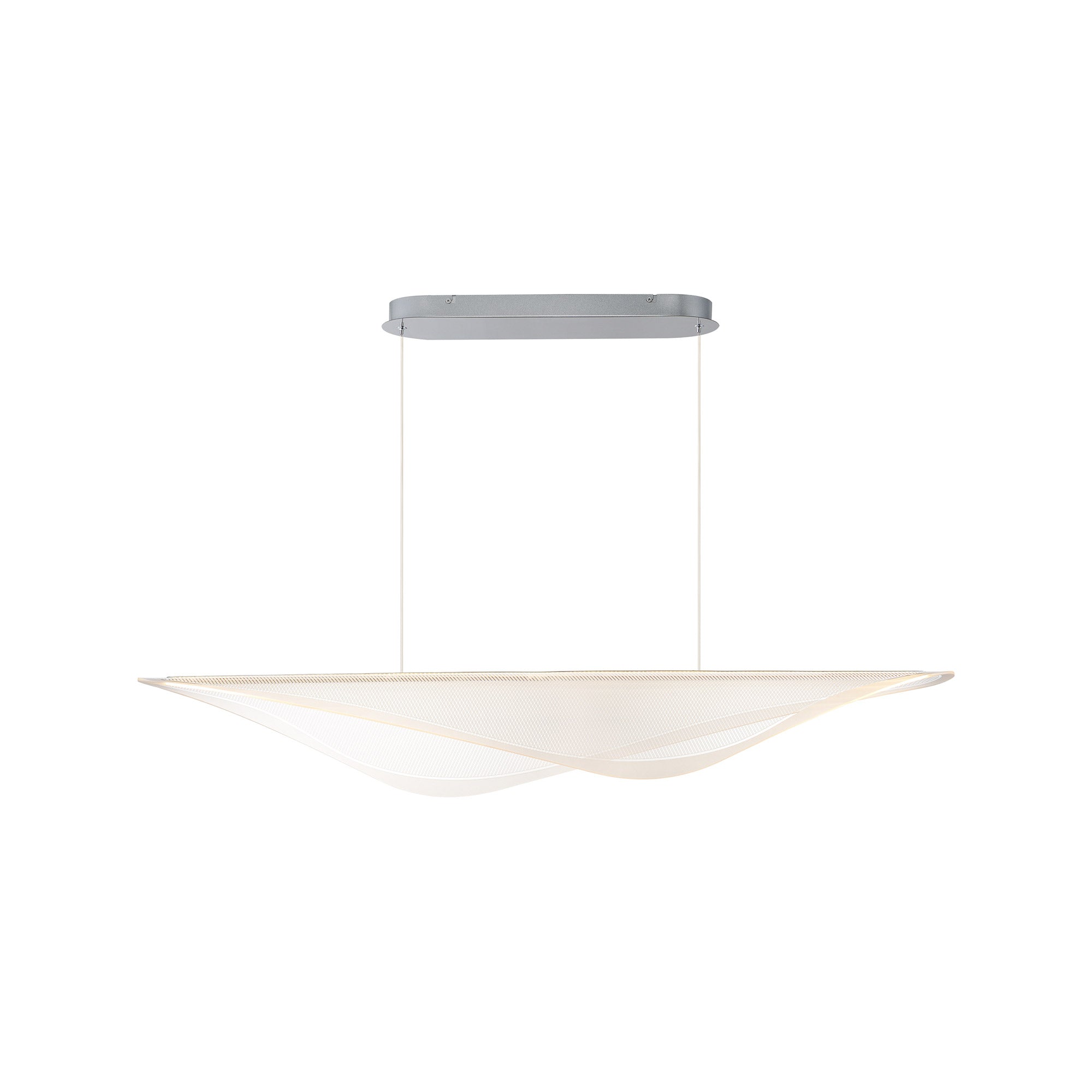 Suspension linéaire LED inspirée de la raie manta en acrylique plié