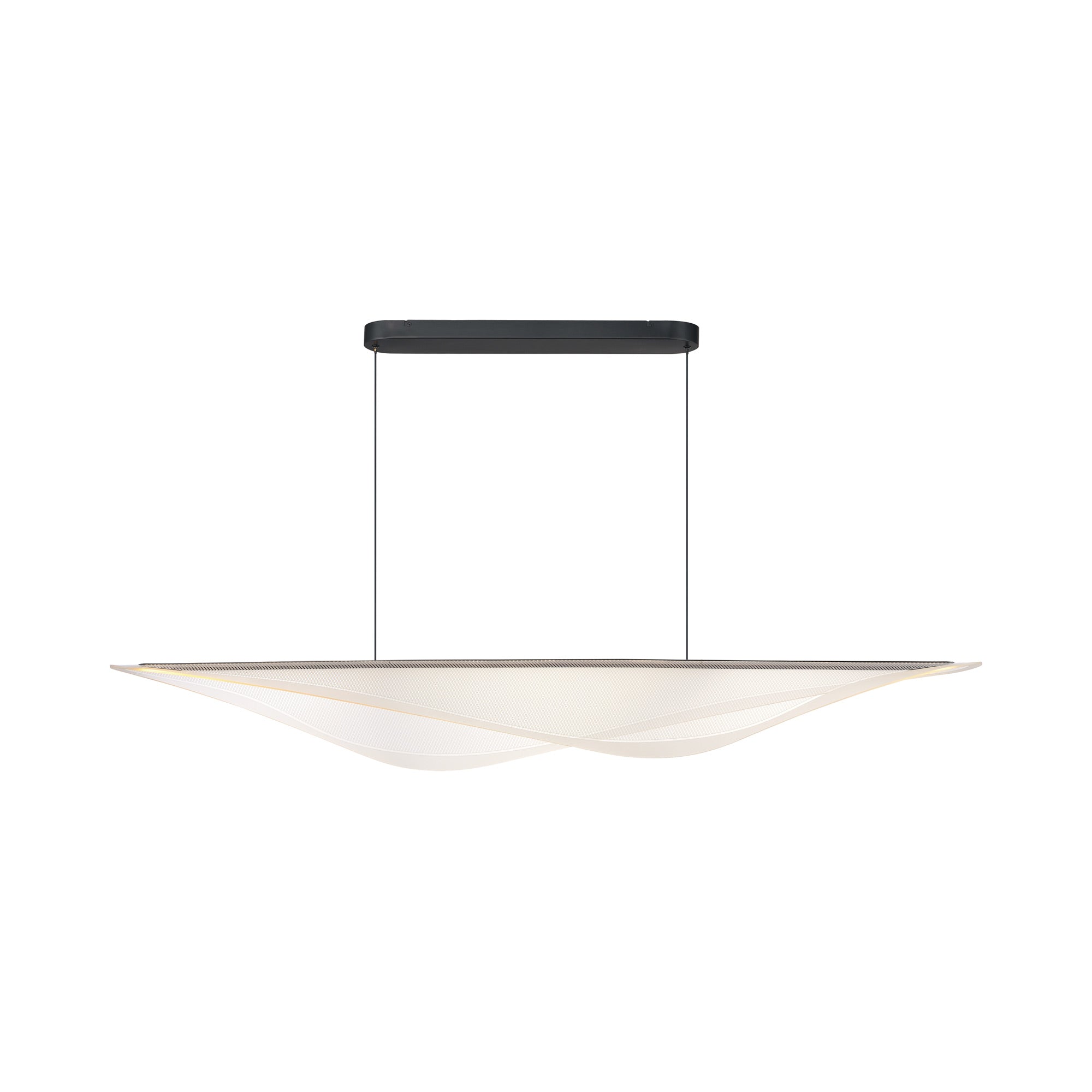 Suspension linéaire LED inspirée de la raie manta en acrylique plié