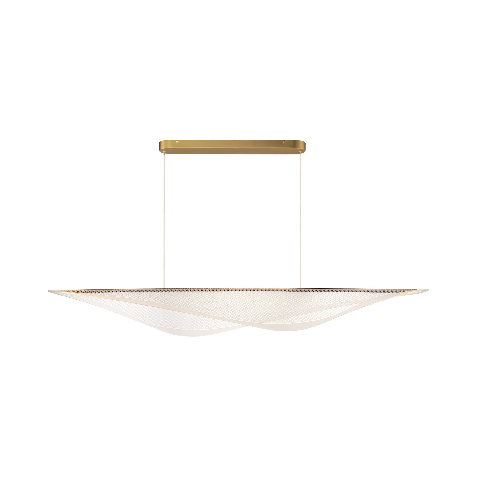 Suspension linéaire LED inspirée de la raie manta en acrylique plié