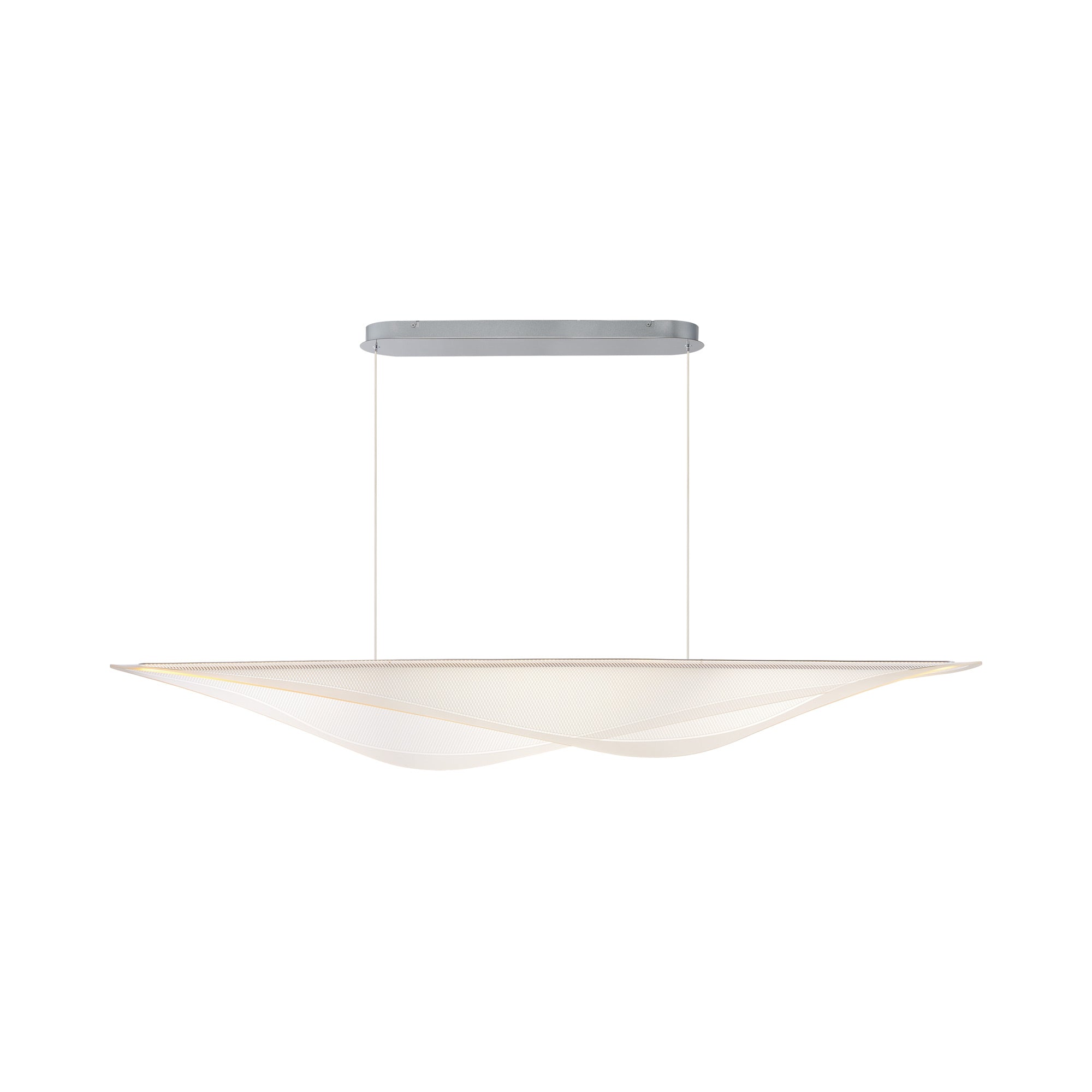 Suspension linéaire LED inspirée de la raie manta en acrylique plié