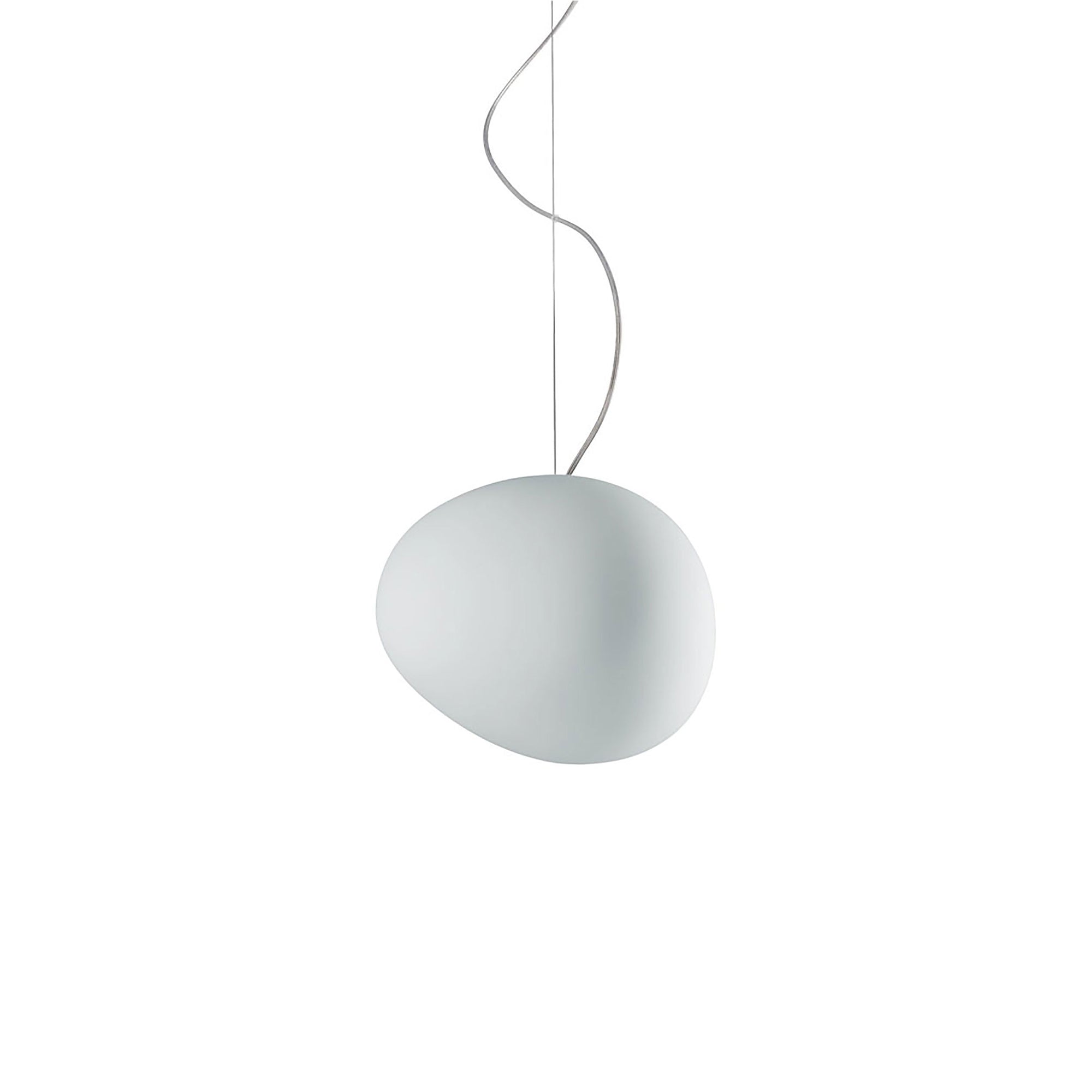 Suspension contemporaine abstraite en verre satiné soufflé