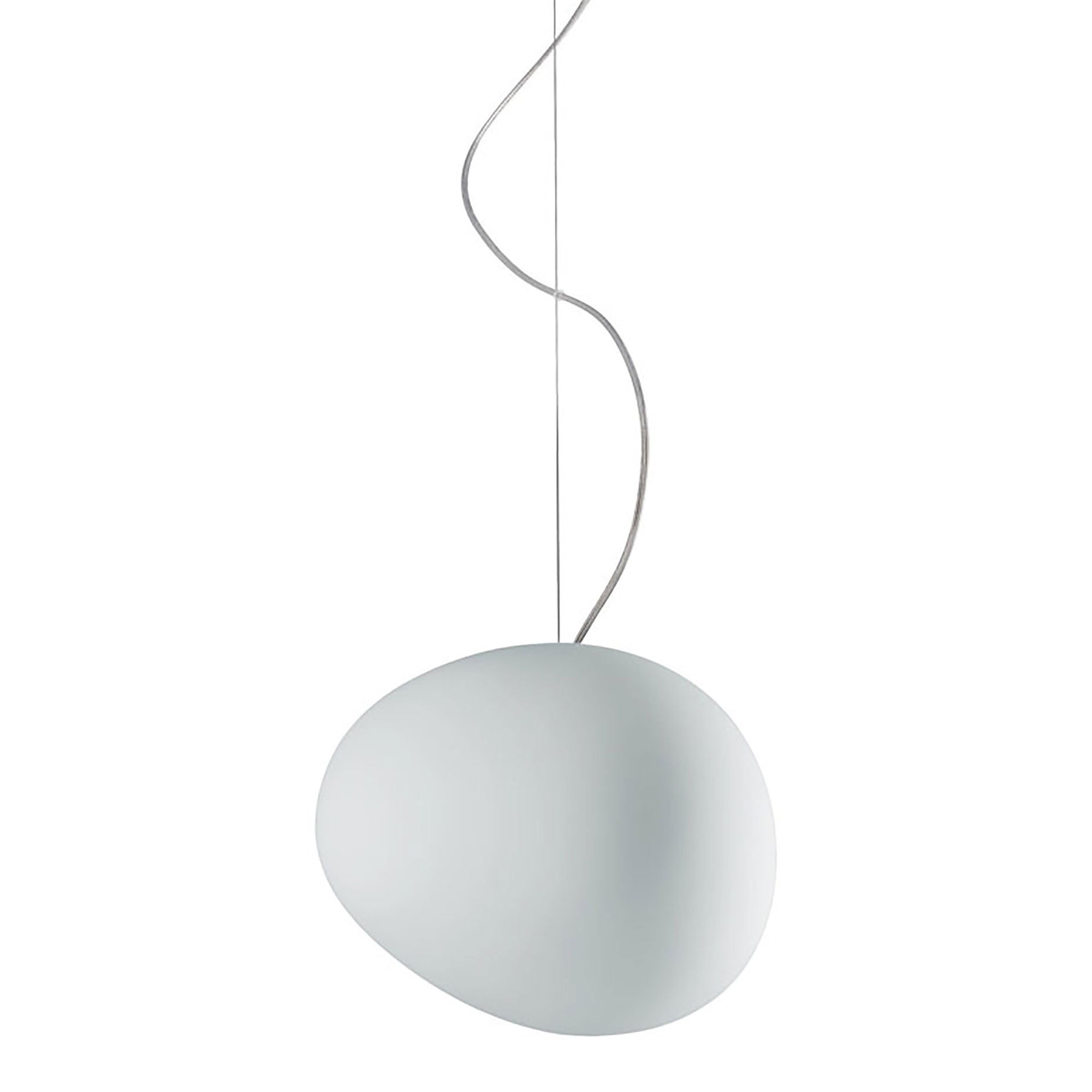 Suspension contemporaine abstraite en verre satiné soufflé