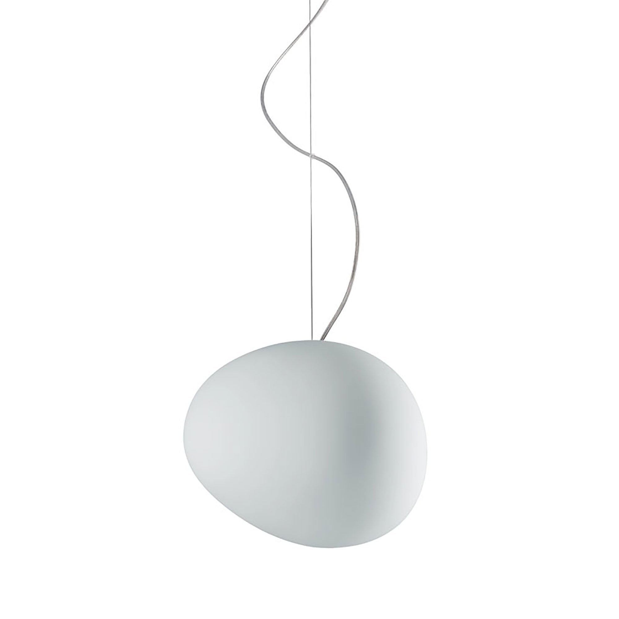 Suspension contemporaine abstraite en verre satiné soufflé