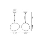 Suspension contemporaine abstraite en verre satiné soufflé
