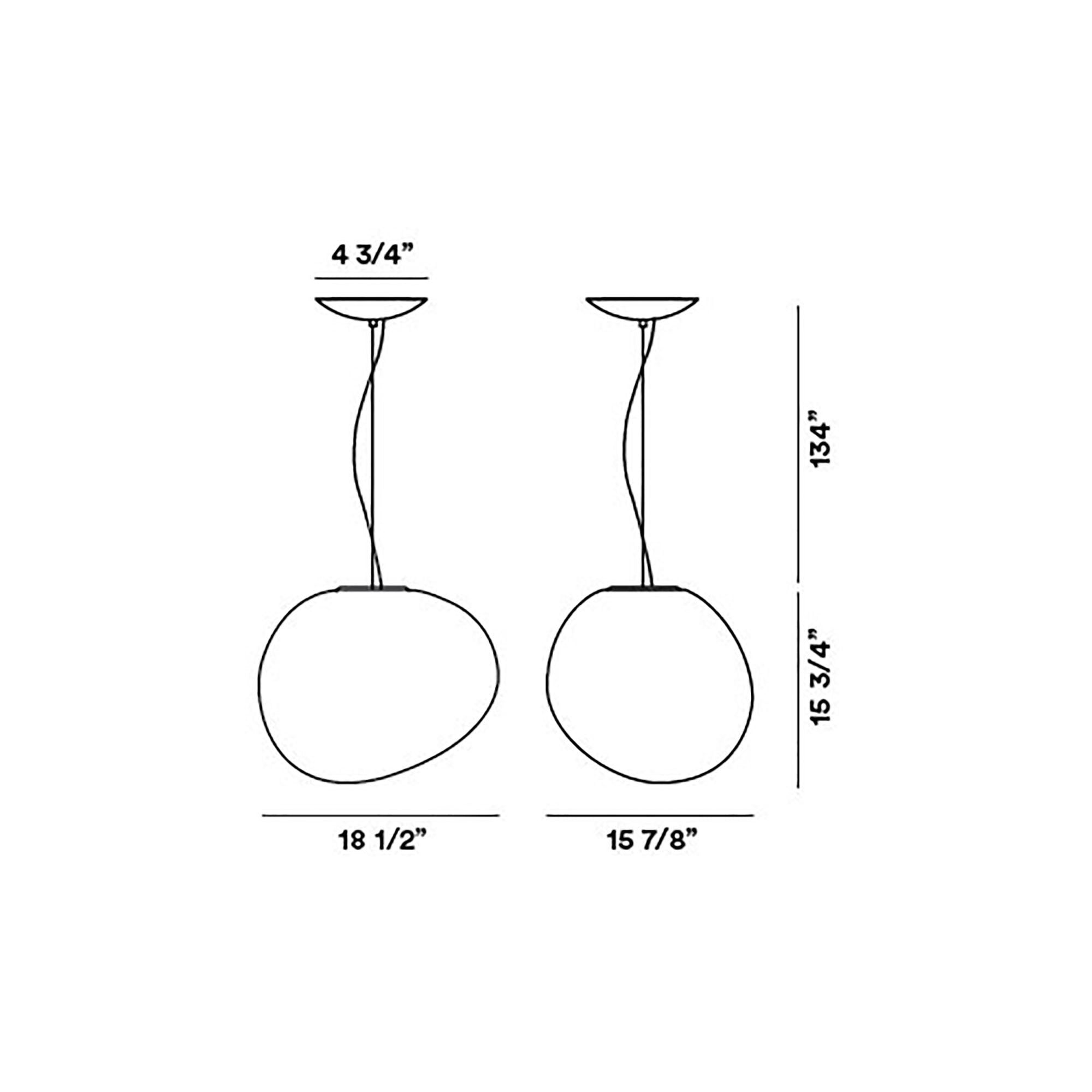 Suspension contemporaine abstraite en verre satiné soufflé