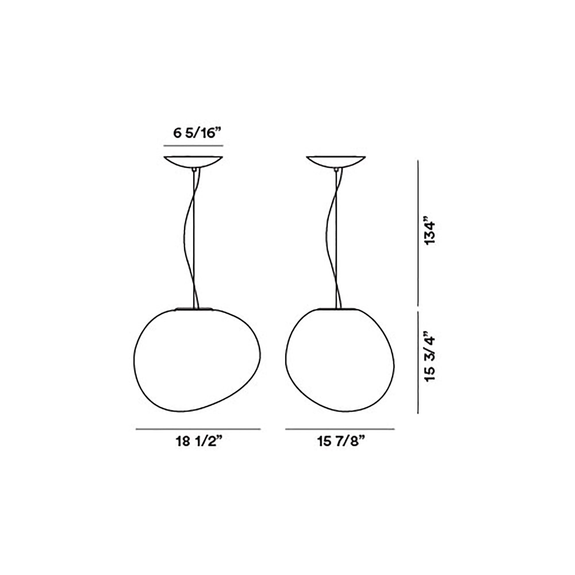 Suspension contemporaine abstraite en verre satiné soufflé