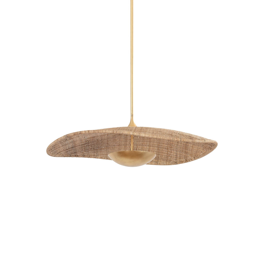 Suspension LED Disque en Rotin Tressé