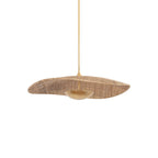 Suspension LED Disque en Rotin Tressé