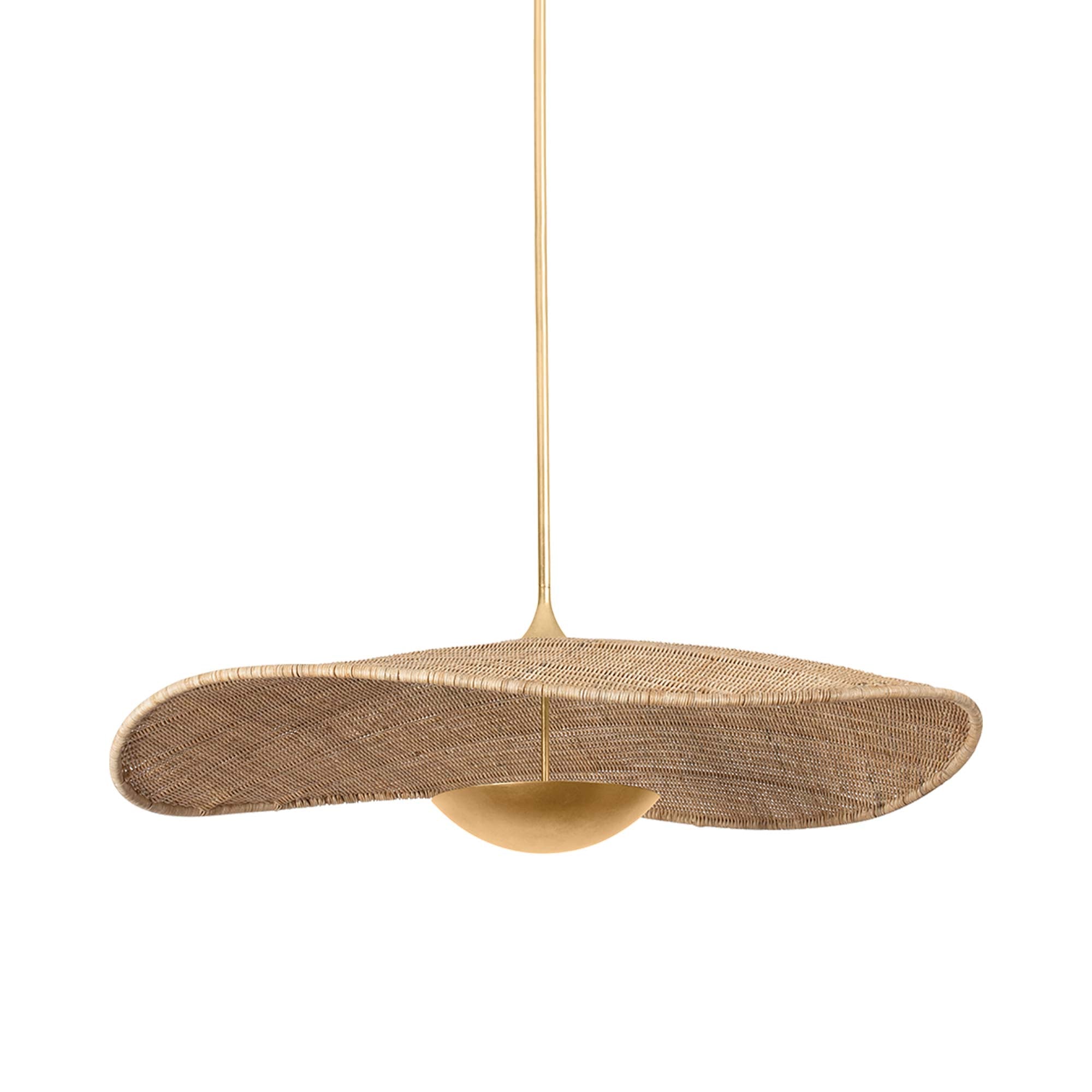 Suspension LED Disque en Rotin Tressé