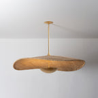 Suspension LED Disque en Rotin Tressé