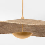 Suspension LED Disque en Rotin Tressé