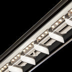Suspension linéaire LED tubulaire en verre rotatif